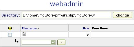 WebAdmin initial screen