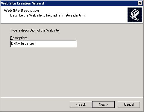 IIS Wizard web site description