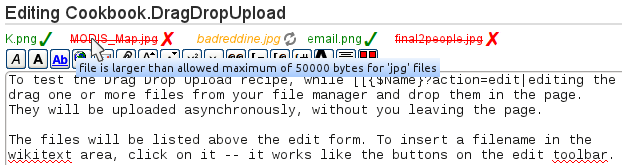 Screenshot of the Drag & drop multiple file uploader