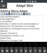 Adapt Skin Edit Screen on mobile