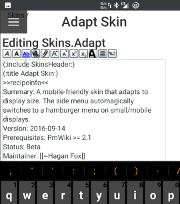 Adapt Skin Edit Screen on mobile Adapt Skin Edit Screen on mobile